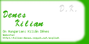 denes kilian business card